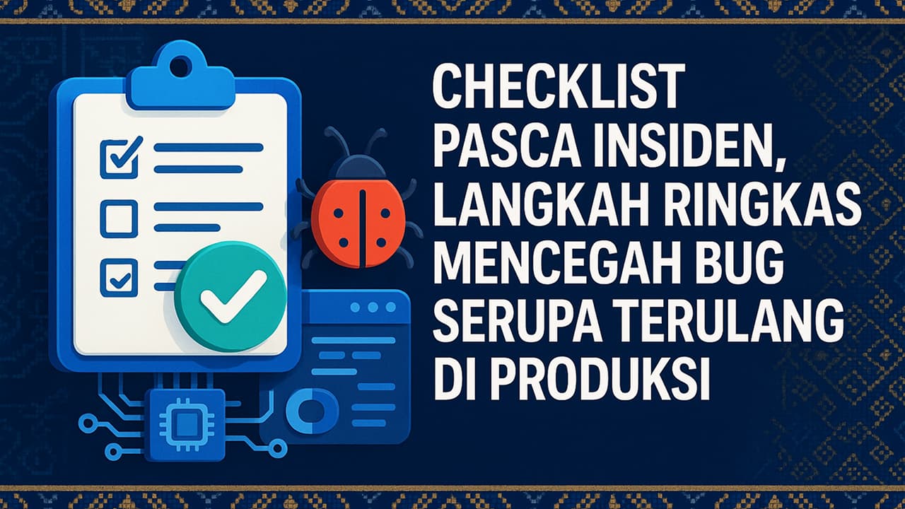 Checklist Pasca Insiden, Langkah Ringkas Mencegah Bug Serupa Terulang di Produksi